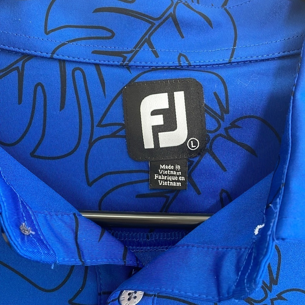 Footjoy - Performance Hawaiian Style Polo Shirt - Blue - L - Picture 3 of 12